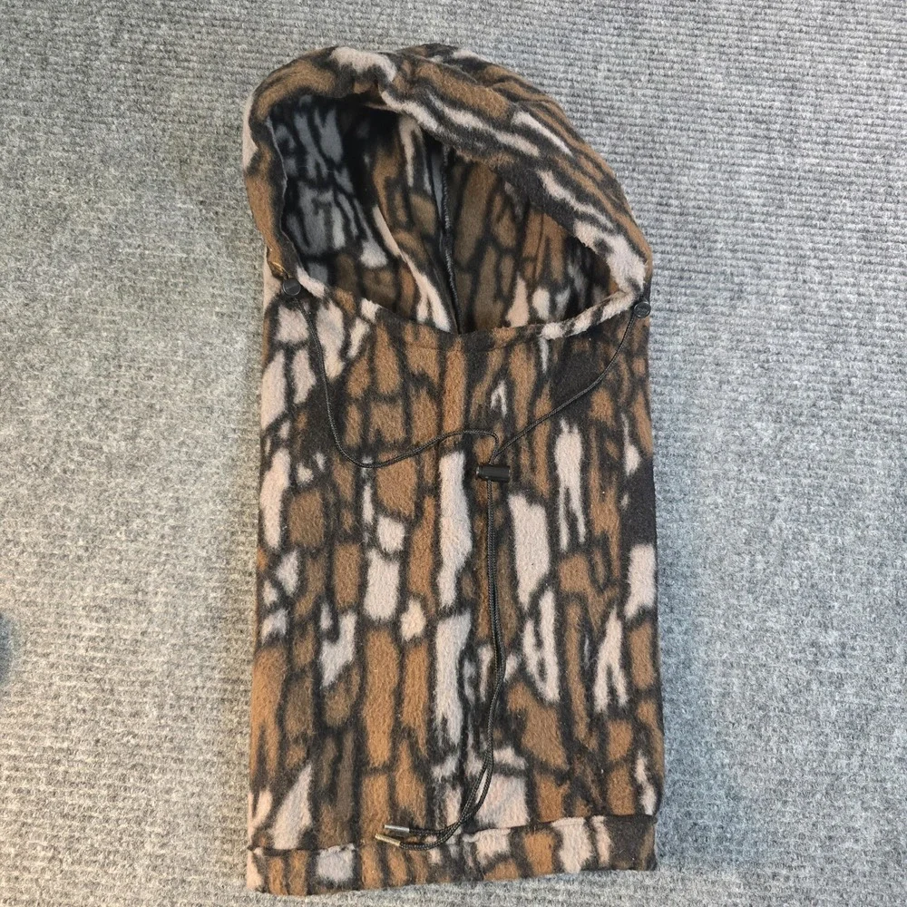 Vintage Arctic Fleece Menra Mills Camo Hunting Hood Neck Gaiter USA Made